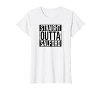 Straight Outta Salford Value Graphic T-Shirt, Women, White, M