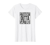 Straight Outta Salford Value Graphic T-Shirt, Women, White, XL