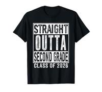 Straight Outta Second Grade Class 2026 Boys Girls Graduation T-Shirt