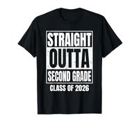 Straight Outta Second Grade Graduation 2026 Class T-Shirt