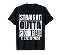 Straight Outta Second Grade Graduation Class of 2026 Funny T-Shirt