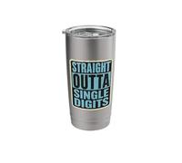 Straight Outta Single Digits Boys 10th Birthday Funny Kids Stainless Steel Insulated Tumbler
