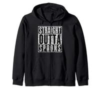 Straight Outta Spoons Chronic Illness Disability Zip Hoodie