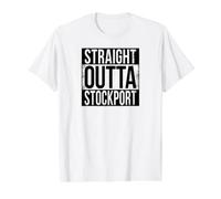 Straight Outta Stockport Value Graphic T-Shirt, Men, White, M