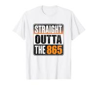 Straight Outta The 865 - Funny Knoxville Tennessee Area Code Value Graphic T-Shirt, Men, White, M