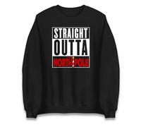 Straight Outta The North Pole Christmas Sweatshirt,Ugly Christmas Jumper Black