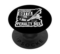 Straight Outta The Penalty Box Ice Hockey Player Goalie Fan PopSockets Adhesive PopGrip