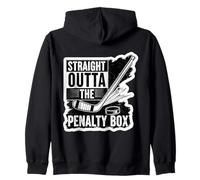 Straight Outta The Penalty Box Ice Hockey Player Goalie Fan Zip Hoodie