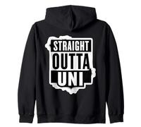 Straight Outta Uni University Graduate Graduation College Zip Hoodie
