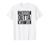 Straight Outta WEST Side Value Graphic T-Shirt, Men, White, L