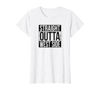 Straight Outta WEST Side Value Graphic T-Shirt, Women, White, XL