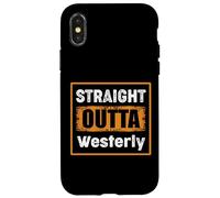 Straight Outta Westerly Rhode Island USA Retro Vintage Humor Case for iPhone X/XS