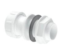 Straight Overflow Tank Connector White 22mm, Pack of 1