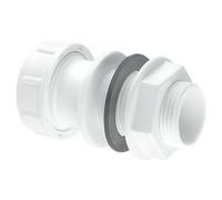 Straight Overflow Tank Connector White 22MM, Suits 19 / 23mm Overflow Pipe, 22mm Compression Fitting Connection 1 in Pack