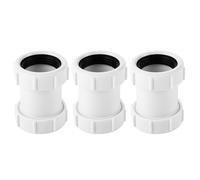 Straight Pipe Connector 40mm PVC Pipe Connector Compression Joiner Coupling Fit 1/2" Bath Waste Pipe Joiner (Pack of 3)