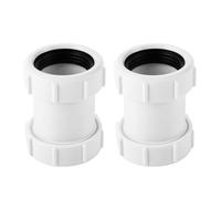 Straight Pipe Connector 40mm PVC Pipe Connector Compression Joiner Coupling Fit 1/2" Bath Waste Pipe Joiner (Pack of 2)