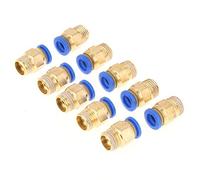 Straight Pneumatic Push to Quick Connect Fittings 10Pcs, 8mm Tube OD x 1/4 BSP Thread, Push Fit Connectors for Air Line Compressors, Polyurethane Tubing