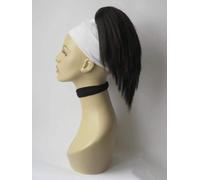 Straight ponytail hairpiece extension, short: Nyla black #1b