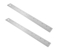 Straight Ruler Measuring Tool with Cork Back, Engraved Double Scale | Anti Glare Non Reflective Surface, Hanging Hole Design, for Graphic Artists and Designers in Studios Random Style