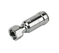 Straight Service Valve with TAP Connector 15MM × 1⁄2″ Brass (Chrome Plated) 15MM X 1/2", Push-Fit Connection, 1 in Pack