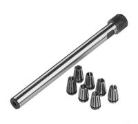 Straight Shank Holder C10 ER8A 100L with Spring Collet Set - Balanced Steel Chuck for Lathe Tool Drilling Machines 2-5mm Capacity