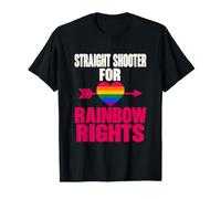 Straight Shooter for Rainbow Rights Proud Ally CSD Support T-Shirt