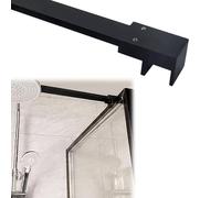 Straight Shower Door Support Bar, Adjustable Stainless Steel Stabilizer Rod Compatible with 0-2" Glass Panels, Wall-to-Glass Support Brace(Matte Black,50 cm (19.7"))