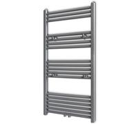 Straight Steel Towel Rail Central Heating Bathroom Radiator Grey 600 x 1160 mm