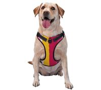 Straight Stripe Shapes Yellow Neon Orange Pink No Pull Dog Harness Adjustable Reflective Oxford Easy Control Medium Large Dog Harness