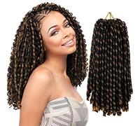 Straight Synthetic Hair 4 Packs Soft Curly Crochet Hair Crochet Faux Curly Soft Dreadlocks 2 Styles in One (4 Packs, #1B-27)
