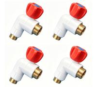 Straight-Through Angle Valve 4-Pack, 1/2',' 3/4'' Brass Ball Core, Anti-Burst Hot/Cold Water Shut-Off for Fixtures(3/4" (DN20))