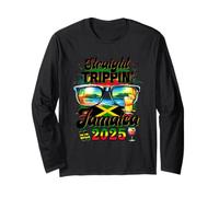 Straight Trippin' Jamaica Family Vacation Girls Trip 2025 Long Sleeve T-Shirt