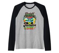 Straight Trippin' Jamaica Family Vacation Girls Trip 2025 Raglan Baseball Tee