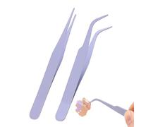 Straight Tweezers for Creative Work - Standard Stainless Steel 10x1cm DIY | Eyelash Accessory with Protective Cover Precision Tool for Eyelash Stickers Art | Salon of