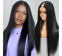 Straight V Part Wig Human Hair V Shaped Wig Upgrade U Part Wig No Sew In Clip In Half Wig Read To Wear Go-16inches-150%