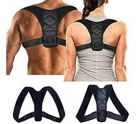 Straightener Back Corrector Posture Corrector,upper Shoulder Back Support Brace Belts,slouch Corrector For Women Man Pain Relief Maintaining Right Black (Black, Large)