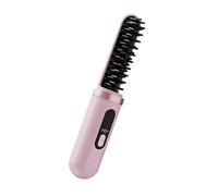 Straightener Brush - Fast Heating Hair Straightening Brush | Portable Hair Styling Tools, Time Saving Cordless Curler Comb for Vacation Holiday Dating Commuting Daily Use Road Trip