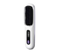 Straightener Brush - Hair Straightening Device, Detangles Comb Brush, Quick Heat Ceramic Plates | Portable Salon Quality for Busy Morning Styling Travel Home Work Outdoor Activities Hair Care