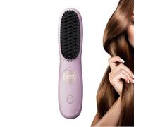 Straightening Brush For - Multipurpose Modern Convenient Hair Comb Anti Burn, Easy to Install, Portable Wireless, Straightening Device Travel Use | Outdoor Indoor Utility