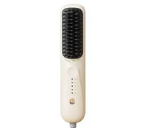 Straightening Brush - Portable Anti-Scald Heating Styler, Mini Volumizing Negative Ionic Hair Straightener, Purpose Wand | Travel Styling Tool ver