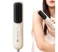 Straightening Brush,Portable Anti Scalding Heating Styler - Small Straightener Brush Curling Comb - for Long Short Fine Thin Home Apartment Dorm Hotel Daily Women Girls