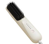 Straightening Brush - Portable Heating Anti-scald Ionic Negative Ion Styling Multipurpose Comb for Curly Hair | Long Short End Thin Home Apartment Dorm Hotel Daily Women Girls 2