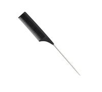 Straightening Comb Black Steel Needle-tip Tail Comb, Fine-toothed Styling Tool For Updo And Makeup Application, Carbon Fibre Hair Dyeing And Perming Care Equipment