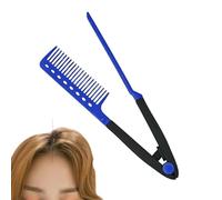 Straightening Comb, V Shape Styling Smoothing Straightener for Sleek Hair, Flat Iron Comb Attachment with Easy Use, Smooth Touch for Travel, Vacation, Outgoing, Hotel, Dates, 9.65x1.81x0.59 inches