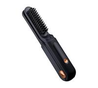 Straightening Iron - Rechargeable Brush with LED Display 2 in 1 - Curling Bar with 3 Temperature Settings - for Men and Women with Short, Long, Curly or Wavy Hair