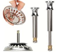 Strainer Basket Replacement Spigot, 1 Pack, for Eccentric Operation, protrudes 27-57 mm deep into The Drain, Ø 8 mm pin, Brass Spigot, Compatible with Franke, Blanco Drain Fittings