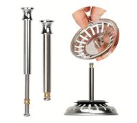 Strainer basket replacement spigot, 1 piece, for eccentric operation, protrudes 52-97 mm deep into the drain, Ø 8 mm pin pin, made of stainless steel, compatible with Blanco, Franke