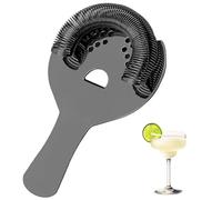 Strainer for Cocktails, 2-Prong Stainless Steel Bar Strainer with Removable Spring, Durable Cocktail Strainer for Mixing Glass and Shaker Use (Black)