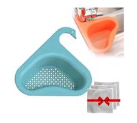 Strainer Pro,2024 New Kitchen Sink Drain Basket Swan Drain Rack,Faucet Hanging Filter Basket, Triangular Sink Drain Shelf,Sink Bounce Core Drain Strainer,Swan Drain Basket for Kitchen Sink (Blue)