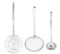 Strainer Skimmer, 304 Stainless Steel Skimmer Set, Colander Spoon Ladle Slotted Spoon for Kitchen Frying Food Noodles Pasta Spaghetti Chips